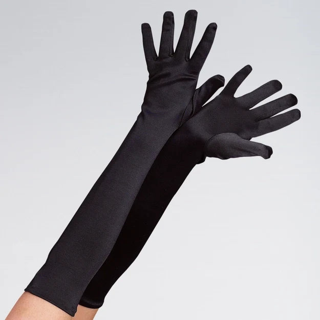 Black Satin Dance Gloves