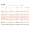 Size chart for ladies' shoes with UK and EU size conversions on a white background