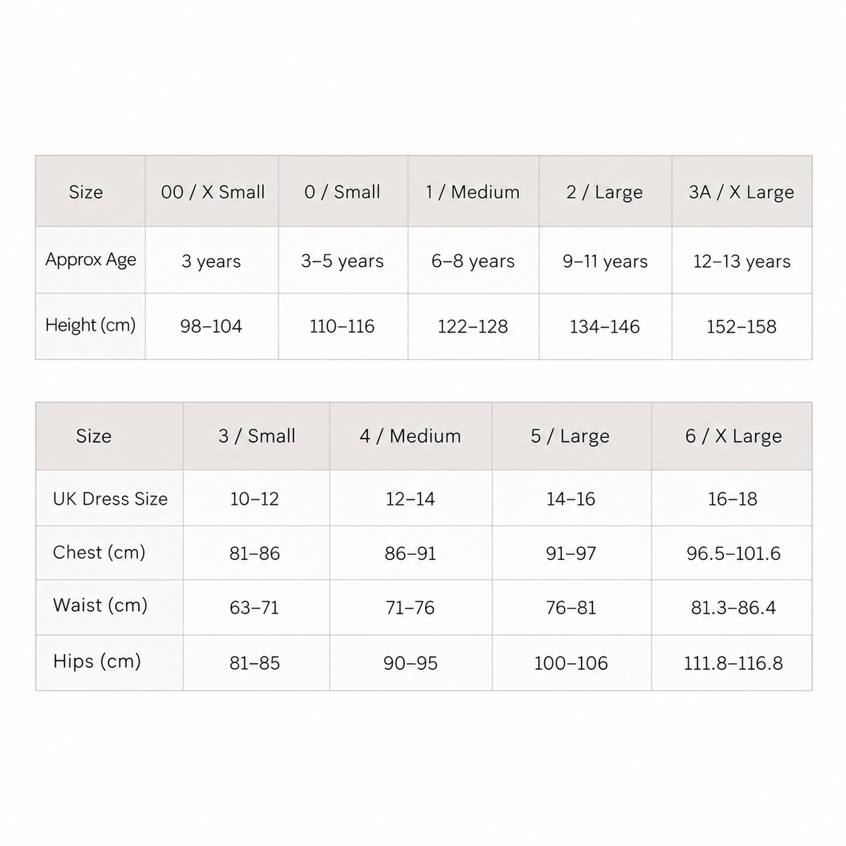 cxo size guide