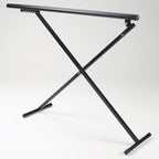 Black keyboard stand on a white background