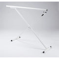 White metal crossbar with brackets on a gray background