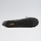 Black ballet shoe with 'BLOCH' branding on a light gray background