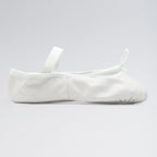 White ballet shoe on a gray background