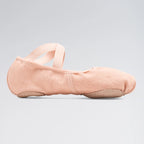 Pink ballet shoe on a gray background