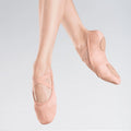 BLOCH pink stretch canvas split sole ballet shoes with suede sole and elasticated binding