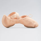 BLOCH pink stretch canvas split sole ballet shoes with suede sole and elasticated binding