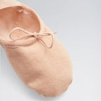 BLOCH pink stretch canvas split sole ballet shoes with suede sole and elasticated binding