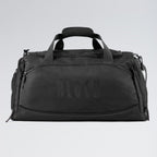 Black duffel bag with 'BLOCH' branding on a light gray background