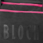 Black bag with pink zipper and 'BLOCH' branding