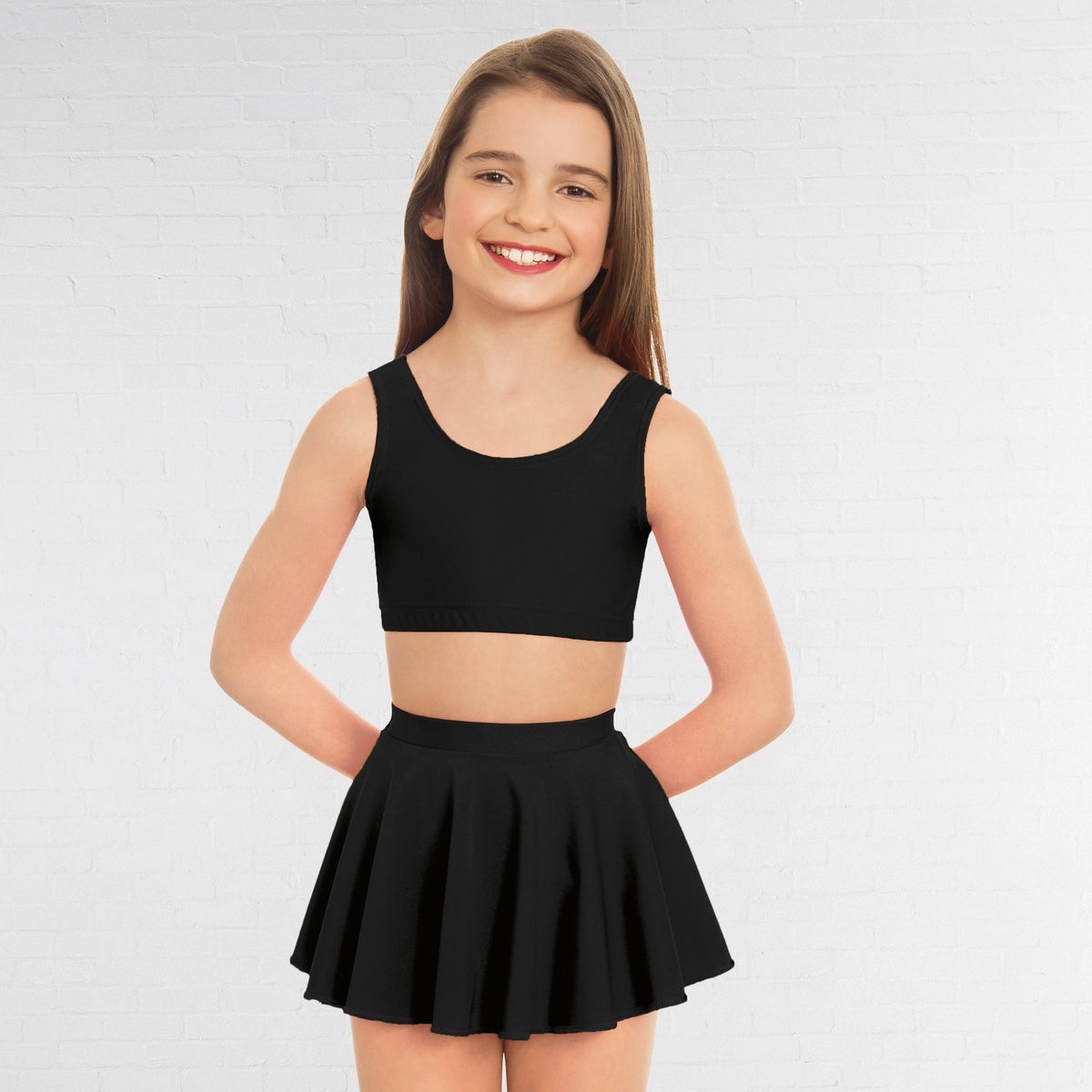 1st Position circular dance skirt in black