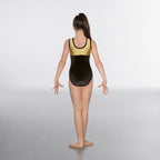 1st Position hologram and velour short sleeve gymnastics leotard