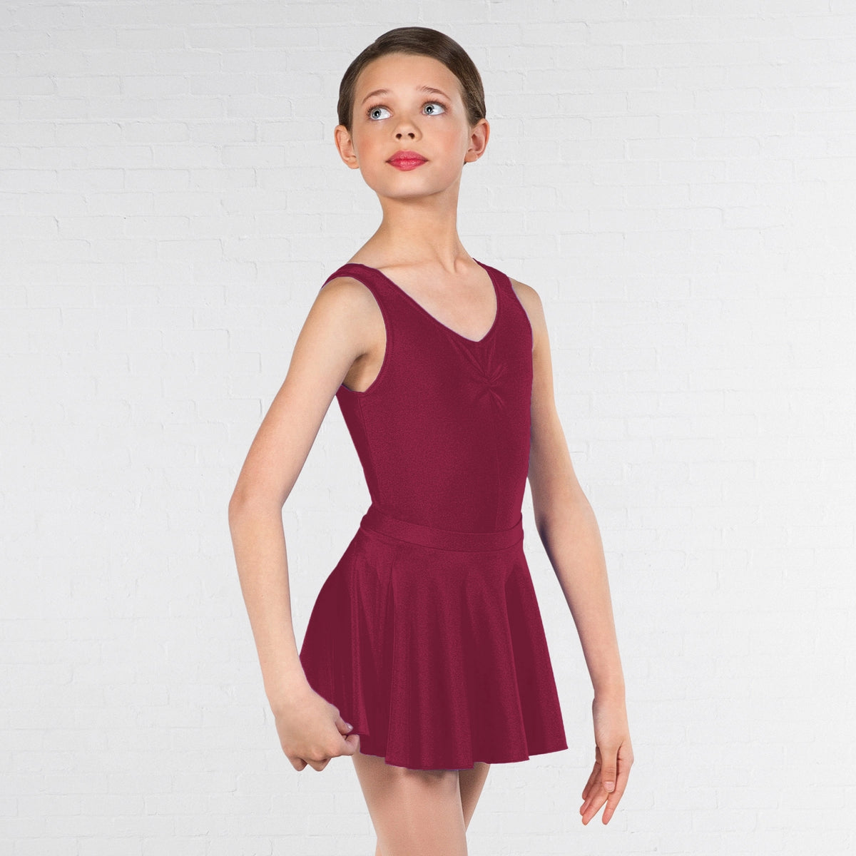 1st Position circular dance skirt in burgundy