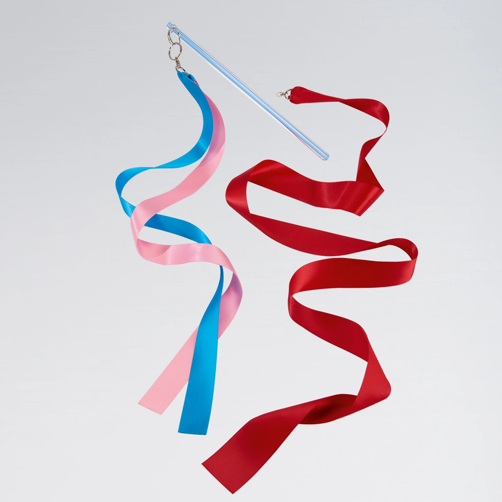 RAD Grade 1 Ribbon Stick with blue, pink and red ribbons