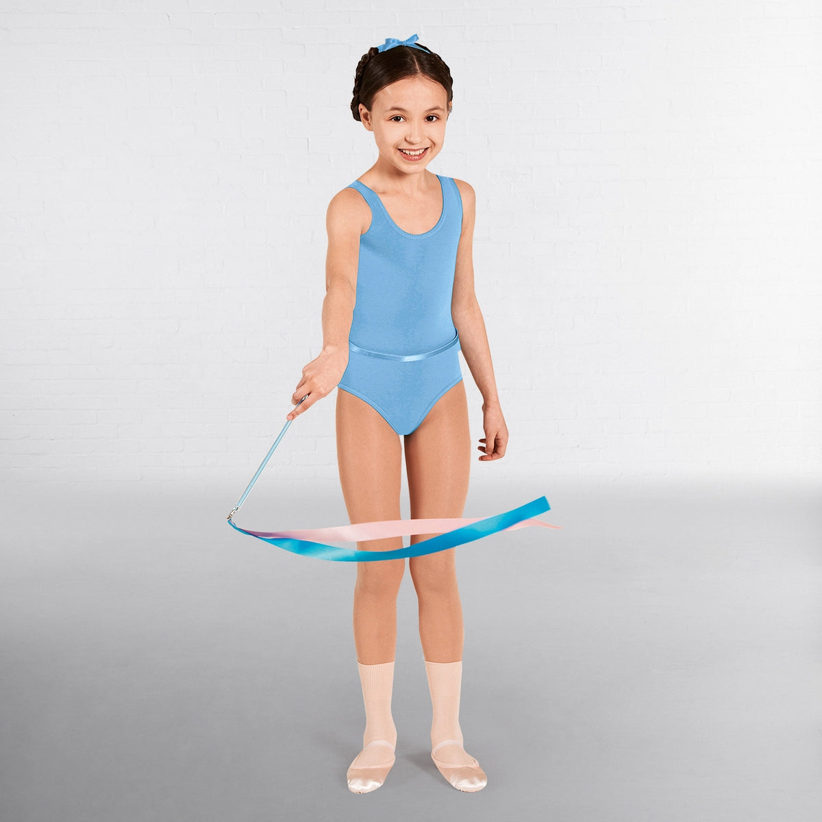 RAD Grade 1 Ribbon Stick with blue, pink and red ribbons