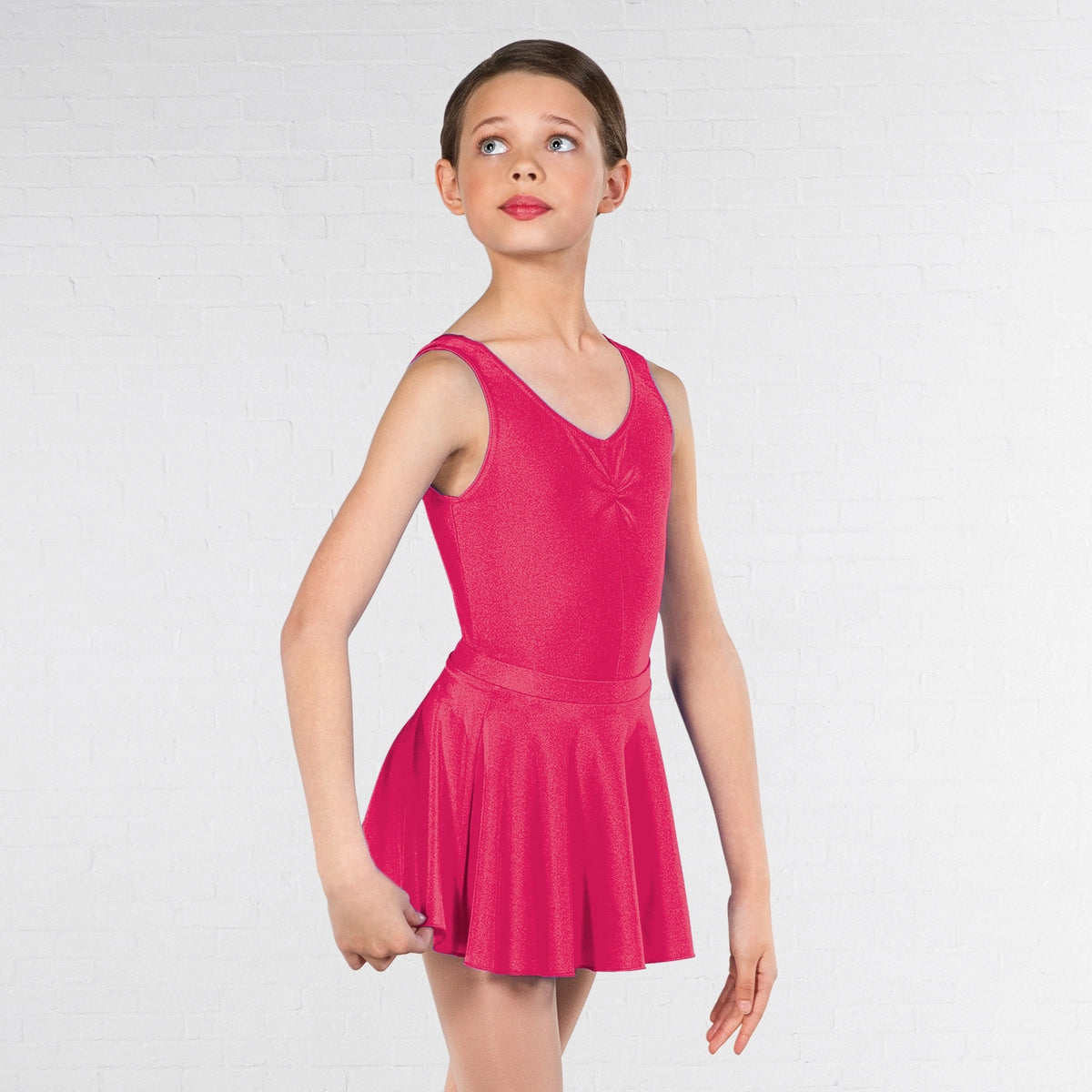 1st Position circular dance skirt in cerise