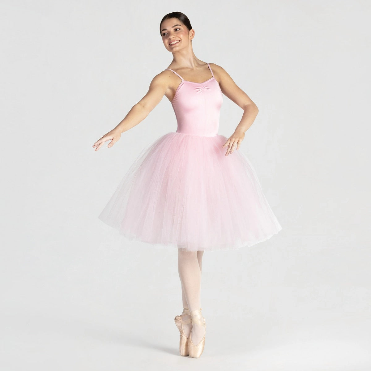 1st Position romantic ballet tutu with camisole straps and three-layer soft tulle skirt