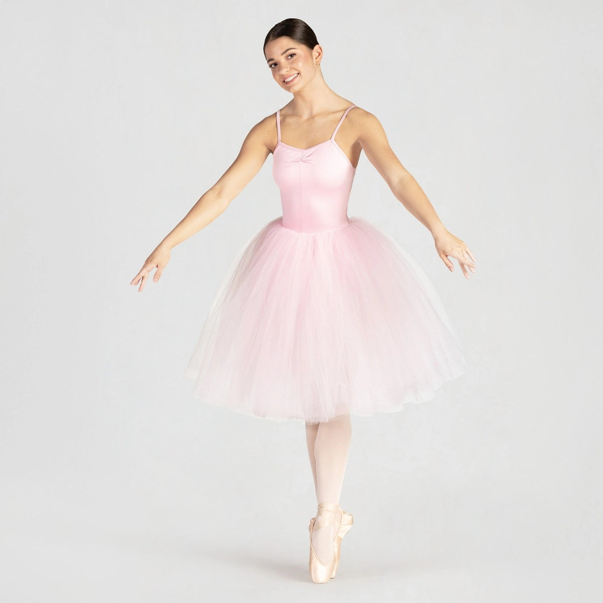 1st Position romantic ballet tutu with camisole straps and three-layer soft tulle skirt