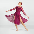 1st Position sequin lace crop sleeved lyrical dance dress