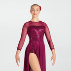 1st Position sequin lace crop sleeved lyrical dance dress
