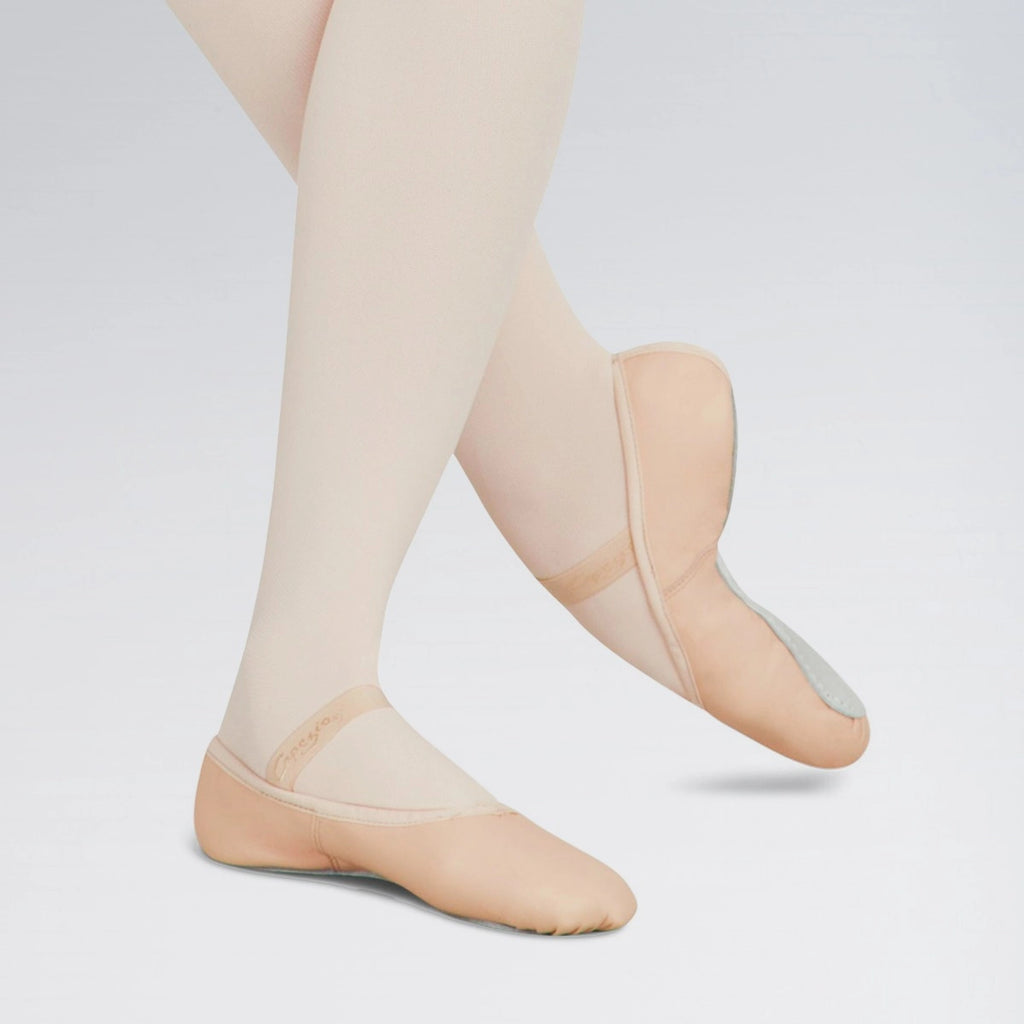 Capezio Daisy leather ballet shoes medium fit with full suede sole