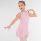 1st Position mesh sweetheart skirted leotard with off-the-shoulder cap sleeves pink