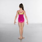 1st Position hologram and velour short sleeve gymnastics leotard