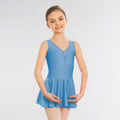 1st Position Amy skirted ballet leotard with V neckline and attached skirt