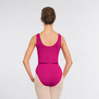 1st Position Grades III/V sleeveless regulation leotard with ruched front and matching belt