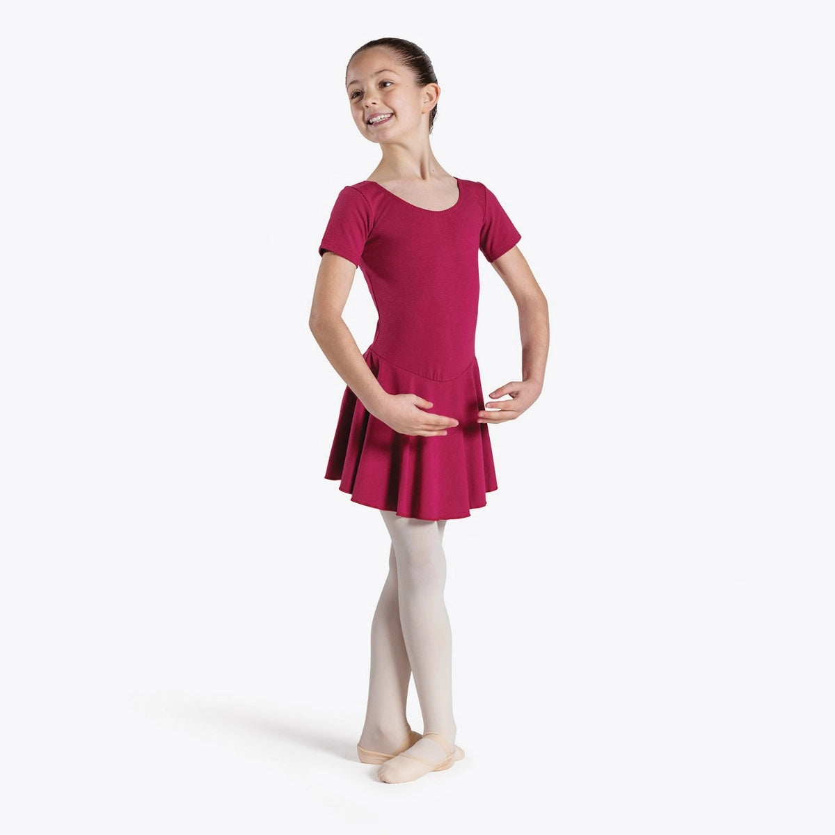 1st Position Hannah cotton skirted leotard in burgundy