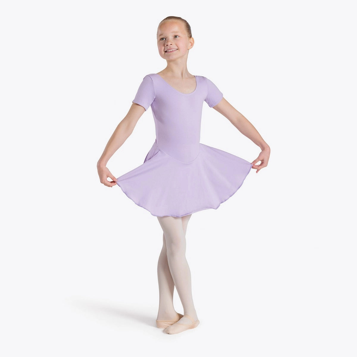 1st Position Hannah cotton skirted leotard in lilac