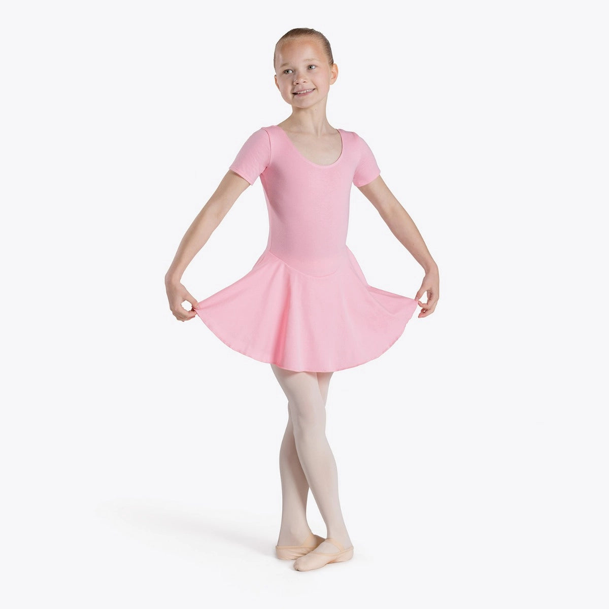 1st Position Hannah cotton skirted leotard in pink