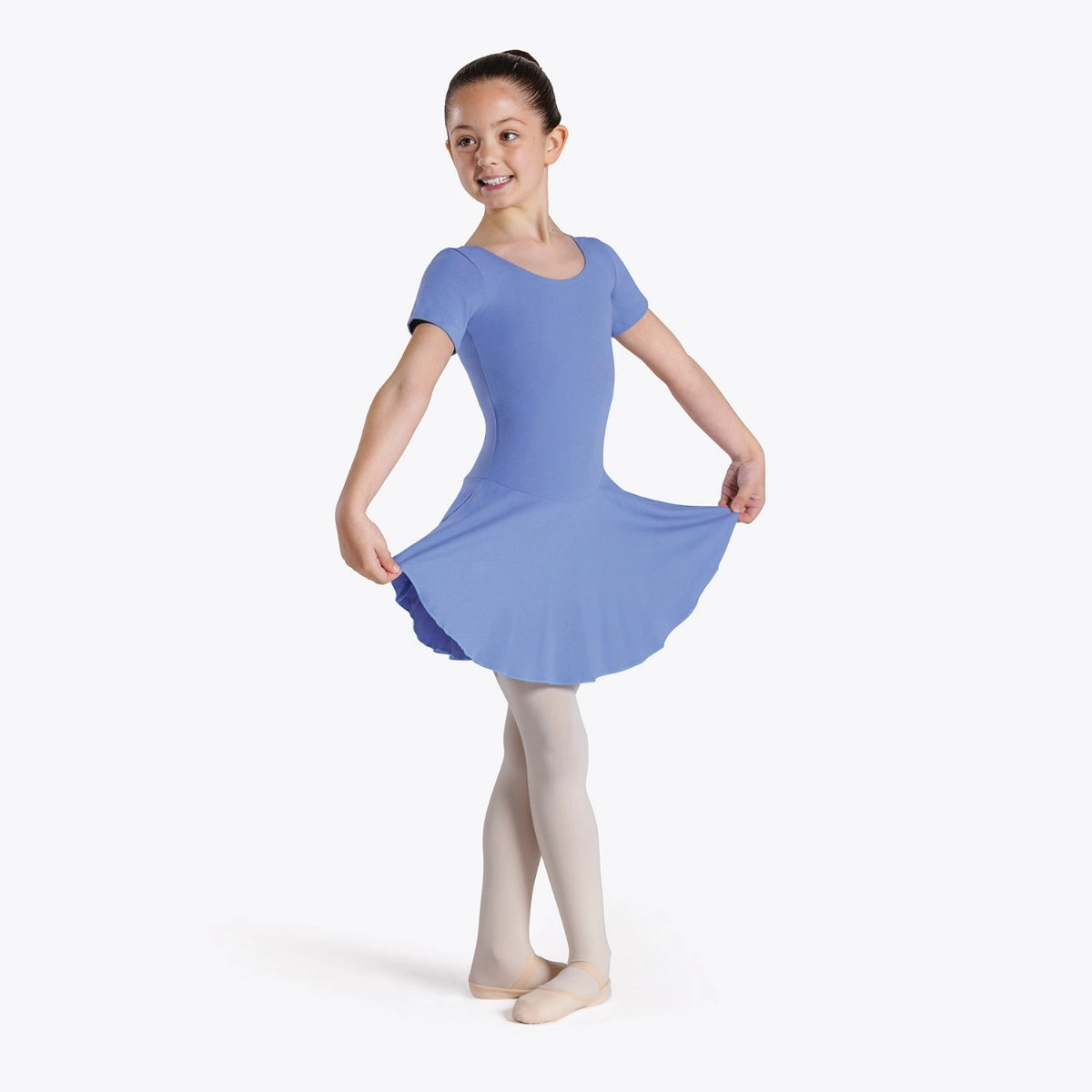 1st Position Hannah cotton skirted leotard in sky blue