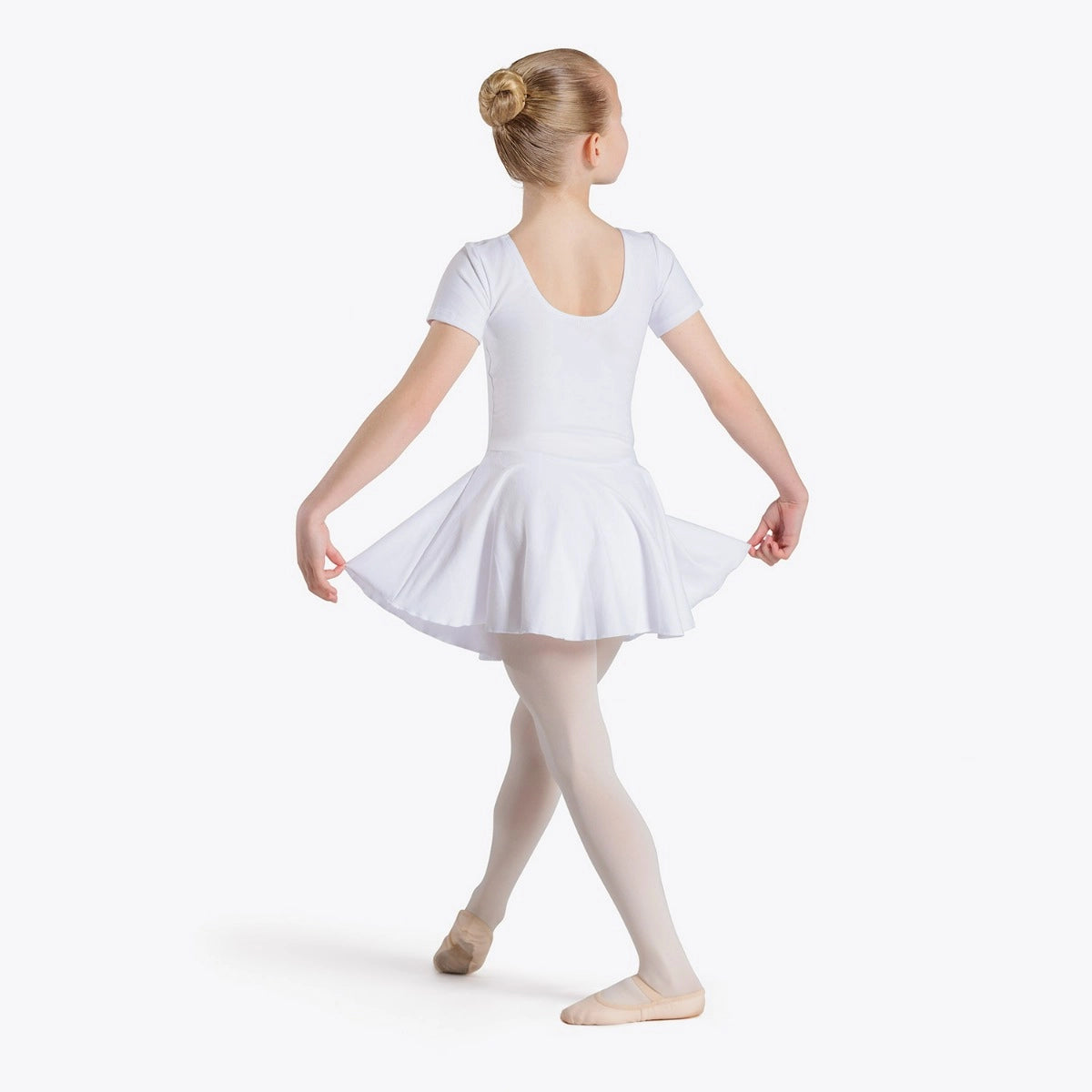 1st Position Hannah cotton skirted leotard in white