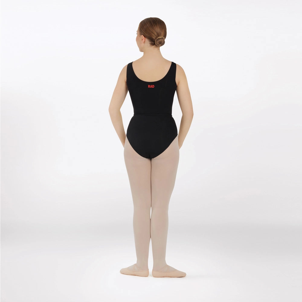 RAD Approved Anna princess line sleeveless ballet leotard in black.