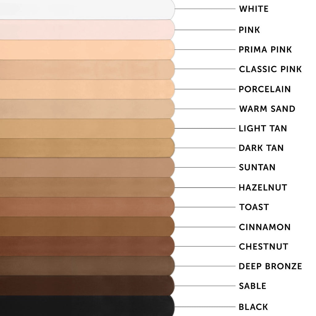 Revolution Color-Flow footed dance tights colour chart