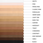 Revolution Color-Flow footed dance tights colour chart