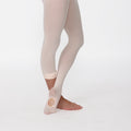 Beige tights with a cutout design on a white background