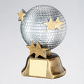 Trophy with a disco ball and gold stars on a gray background