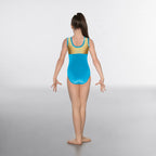 1st Position hologram and velour short sleeve gymnastics leotard